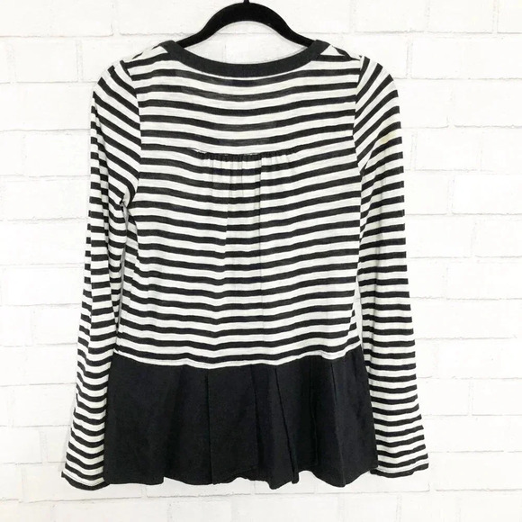 Postmark - Anthro Black & White Striped Peplum Top Women's Size Small - Picture 4 of 6